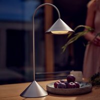 FRANDSEN LED rechargeable table lamp Grasp, stainless steel, height 47 cm