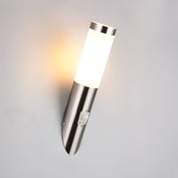 Trio Lighting Trioto outdoor wall lamp, nickel-coloured, 39 cm stainless steel, sensor