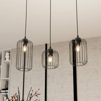 EMIBIG LIGHTING Vander pendant light, 3-bulb, 60 cm, black, metal, E27