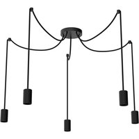 Segula Spyder 5 Wave pendant light, black, 5-bulb