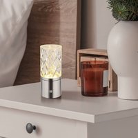 Globo LED table lamp Lunki, nickel-coloured, height 19 cm, CCT