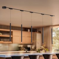 Lindby Système de lampes sur rail 48 V Lumaro, suspendu, à 5 lampes, noir, à intensité