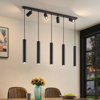 Lindby Sanad pendant light, 116 cm, 9-bulb, black, GU10
