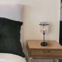 Globo Gorley table lamp, height 37.5 cm, smoky grey, glass/metal