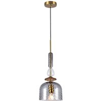 Viokef Glorial pendant light, smoky grey, Ø 20 cm, glass