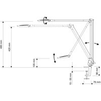 LED-skrivbordslampa MAULoptimus antracit klämfot dimbar CCT