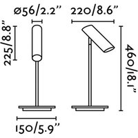 FARO BARCELONA Link bordslampa, matt svart, stål, höjd 46 cm