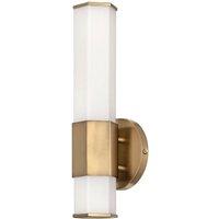 Quintiesse LED-badrumsvägglampa Facet Single, 3 000 K mässing