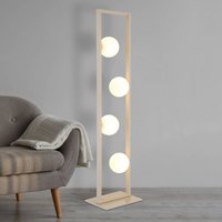Globo Nanda floor lamp, sand/opal, glass, 110 cm, G9