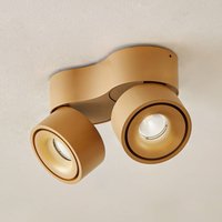 Arcchio LED ceiling spotlight Rotari, brown, 2-bulb, 8.9W