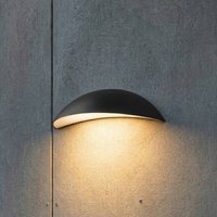 Lindby LED-utomhusvägglampa Zerino, svart, 34,5 cm, IP54