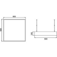 BRUMBERG Suspension LED Biro Square on/off, noir, 3000K