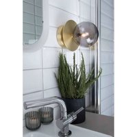 Globen Lighting Wall Lamp ART DECO, brass/white Ø 16cm IP44
