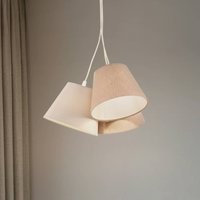 Maco Design Boho pendant light, 3-bulb, cream/beige, jute
