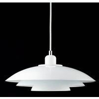 Dyberg Larsen pendellampa Kaje, vit, Ø 40 cm, metall