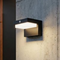 Lindby LED solcellslampa Eleazar, svart, sensor, dimbar