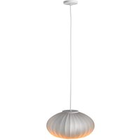 Carpyen Hänglampa Mei, skärm plattoval, struktur vit