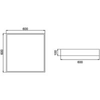Plafonnier LED BRUMBERG Biro Square, on/off, argent, 4.000K