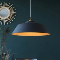 Mexlite Nove pendant light, black with a gold interior, metal, E27