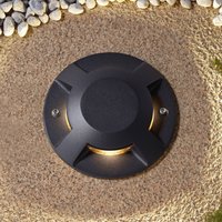 Lucande LED floor spotlight Jeffrey, black, 4 light outlets