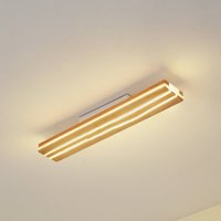 Lucande LED-taklampa Silja, trä, 100 cm, 3000K