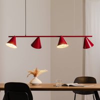 ALDEX Hänglampa Form 4, röd, metall, 4 lampor, konisk, E27