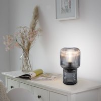 Paul Neuhaus lampe à poser Mashi, gris fumé, verre, 27 cm, E27