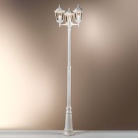 Orion Lampe pour mât Puchberg 3 l, 255 cm, blanche-dorée