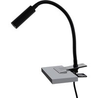 TK Lighting Lampe à pince Lagos, noir, métal, 30 cm, lampe de lecture, G9