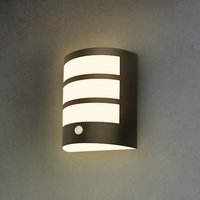 Briloner LED-utomhusvägglampa 3795015, svart, sensor, IP44