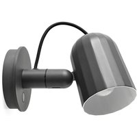 HAY Noc Wall Button wall light, dark grey, metal, E14