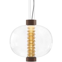 kdln LED-pendellampa Bolha, bärnstensfärgad, Ø 40 cm, glas