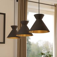 EGLO Pendellampa Nastasia cappuccino/mässing 3-ljus