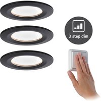 Paulmann Nova Coin 3 x rund 3-stegsdimmer svart