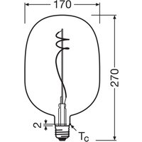 OSRAM LED Vintage 1906 Big Oval E27 4,5W 818 Filament smoke