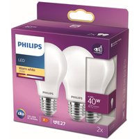 Philips ampoule LED E27 4,5 W 2 700 K opale x2