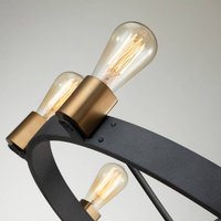 Quintiesse Silas chandelier, black, 8-bulb, Ø 82.9 cm