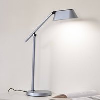 Lindby LED-bordslampa Thies, grå, ABS, höjd 78cm, dimbar