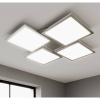 Lucande LED ceiling lamp Ilira, 4-bulb, silver, CCT, dimmable