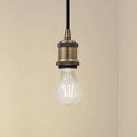 Lindby pendellampa Hattie, mässing, Ø 5 cm, metall, E27