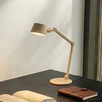 Lucande Silka table lamp, 93 cm, beige, adjustable, E27