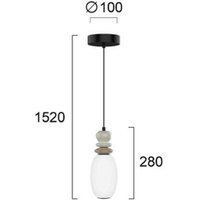 Viokef Gemma LED hanging light, height 28 cm, colourful, glass/ceramic/metal