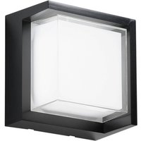 INTEC BLOCK LED outdoor wall lamp, black, 16 cm plastic, CCT
