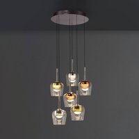 Q-Smart-Home Paul Neuhaus Suspension Smart LED Q-Kon multicolore à 6 lampes