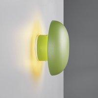 Reality Leuchten LED-vägglampa Davey, grön, dimbar, Ø 15,5 cm