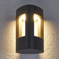 Lucande LED-utomhusvägglampa Pirron, triangulär, metall, IP54