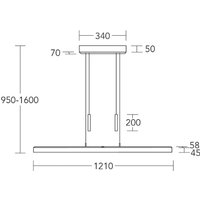 HerzBlut LED-hänglampa Leonora, 121 cm, trä, dimbar