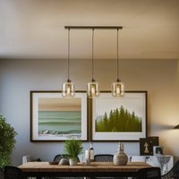 Eko-Light Hänglampa Sombra, rök, 3 lampor, lång