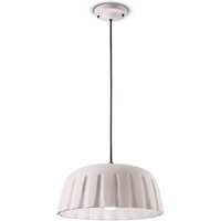 Ferroluce Madame Gres ceramic pendant light height 18 cm, white