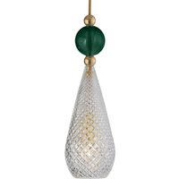 EBB & FLOW Smykke M or cristal à carreaux boule verte